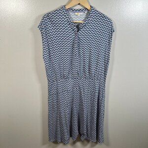 Boden Easy Jersey Shirt Dress Size 16/18 R Purple Green Preppy Twee Work Office